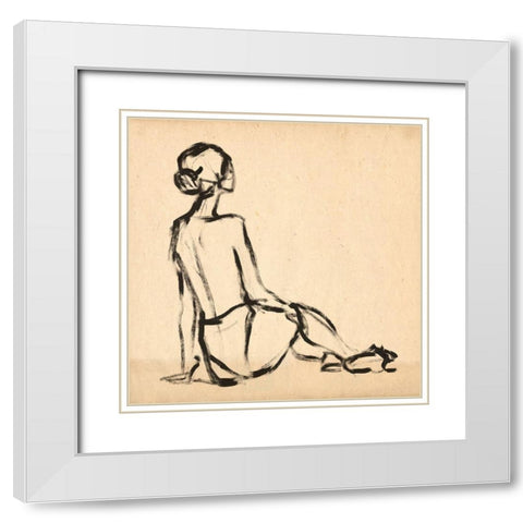 Leaning Lines II White Modern Wood Framed Art Print with Double Matting by Parker, Jennifer Paxton