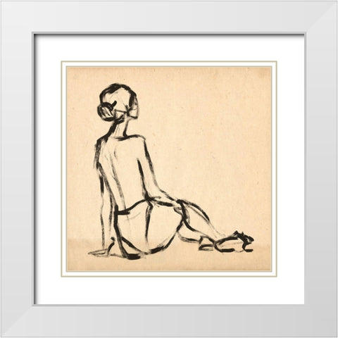 Leaning Lines II White Modern Wood Framed Art Print with Double Matting by Parker, Jennifer Paxton