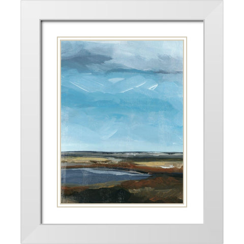 Marsh Vista I White Modern Wood Framed Art Print with Double Matting by Parker, Jennifer Paxton