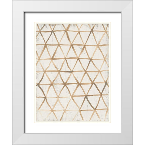 Neutral Lattice II White Modern Wood Framed Art Print with Double Matting by Vess, June Erica