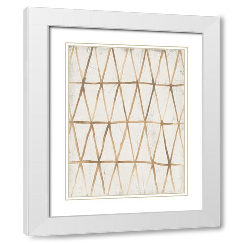 Neutral Lattice III White Modern Wood Framed Art Print with Double Matting by Vess, June Erica