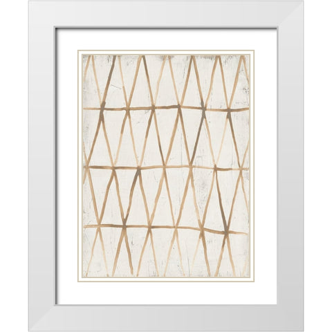 Neutral Lattice III White Modern Wood Framed Art Print with Double Matting by Vess, June Erica