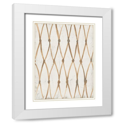 Neutral Lattice IV White Modern Wood Framed Art Print with Double Matting by Vess, June Erica