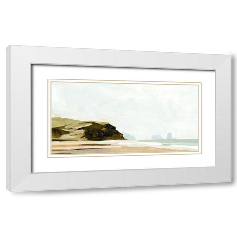 Pale Coast I White Modern Wood Framed Art Print with Double Matting by Caroline, Emma