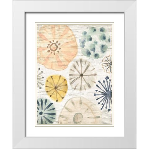 Ocean Urchins I White Modern Wood Framed Art Print with Double Matting by Vess, June Erica
