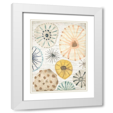 Ocean Urchins II White Modern Wood Framed Art Print with Double Matting by Vess, June Erica