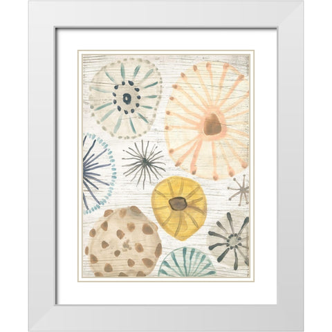 Ocean Urchins II White Modern Wood Framed Art Print with Double Matting by Vess, June Erica