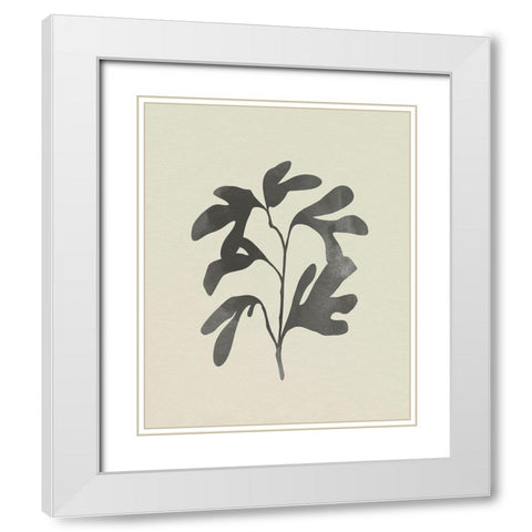 Ink Oak Branch I White Modern Wood Framed Art Print with Double Matting by Caroline, Emma