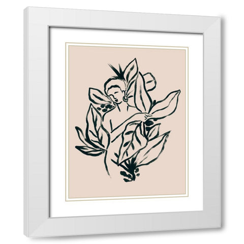 Foliage Figure II White Modern Wood Framed Art Print with Double Matting by Vess, June Erica