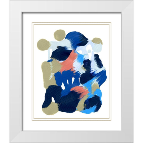 Wavy Palette I White Modern Wood Framed Art Print with Double Matting by Caroline, Emma