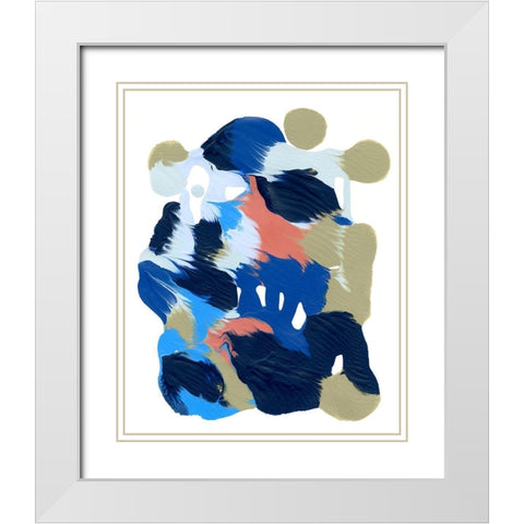 Wavy Palette II White Modern Wood Framed Art Print with Double Matting by Caroline, Emma