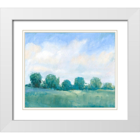 Summer Treeline I White Modern Wood Framed Art Print with Double Matting by OToole, Tim