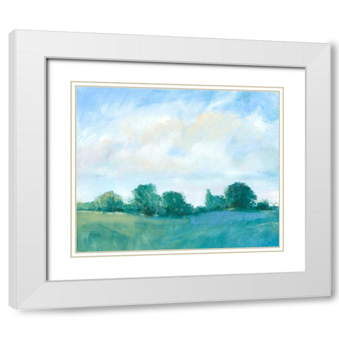 Summer Treeline II White Modern Wood Framed Art Print with Double Matting by OToole, Tim