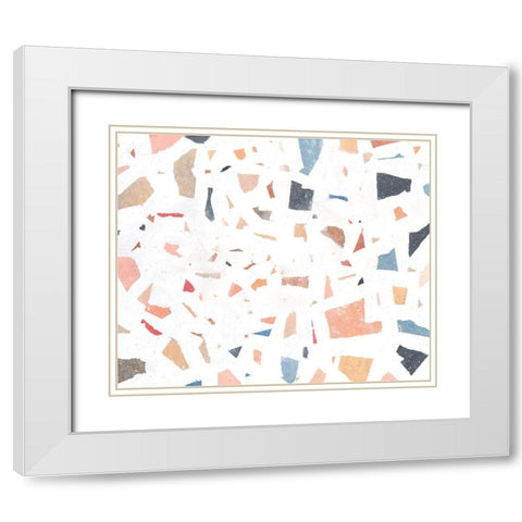 Confetti Abstract II White Modern Wood Framed Art Print with Double Matting by OToole, Tim