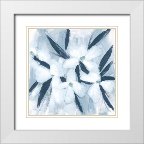Paynes Petals II White Modern Wood Framed Art Print with Double Matting by Vess, June Erica