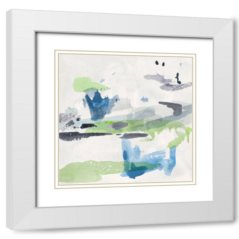 Winter Grass V White Modern Wood Framed Art Print with Double Matting by Wang, Melissa