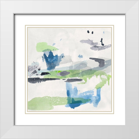 Winter Grass V White Modern Wood Framed Art Print with Double Matting by Wang, Melissa