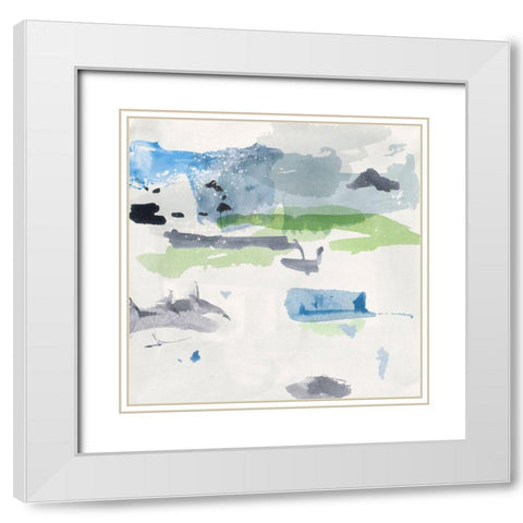 Winter Grass VI White Modern Wood Framed Art Print with Double Matting by Wang, Melissa