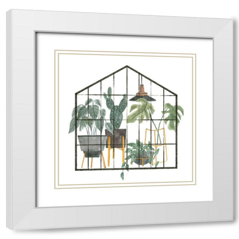 My Greenhouse I White Modern Wood Framed Art Print with Double Matting by Wang, Melissa