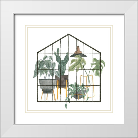 My Greenhouse I White Modern Wood Framed Art Print with Double Matting by Wang, Melissa