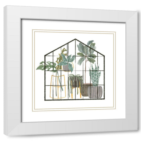 My Greenhouse II White Modern Wood Framed Art Print with Double Matting by Wang, Melissa