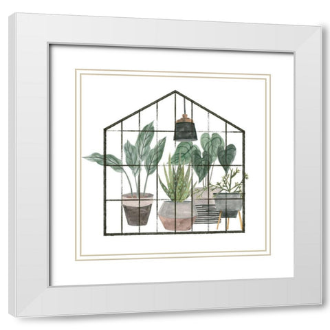 My Greenhouse III White Modern Wood Framed Art Print with Double Matting by Wang, Melissa