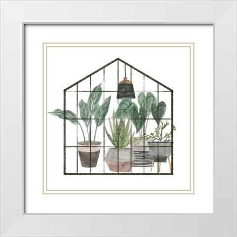 My Greenhouse III White Modern Wood Framed Art Print with Double Matting by Wang, Melissa