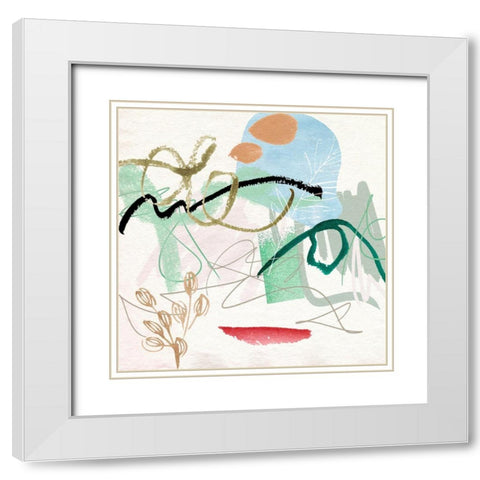 Sunny Bliss I White Modern Wood Framed Art Print with Double Matting by Wang, Melissa