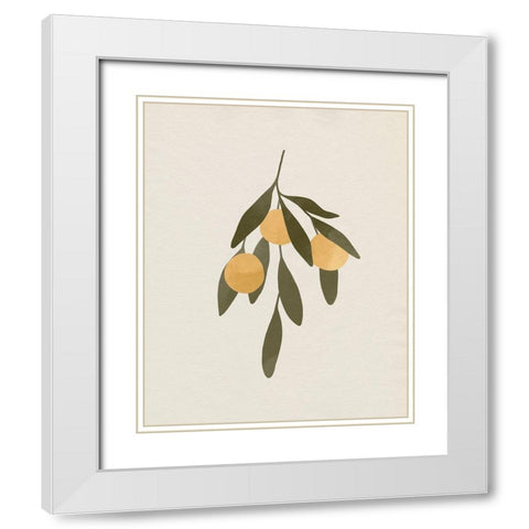 Sweet Clementines I White Modern Wood Framed Art Print with Double Matting by Caroline, Emma