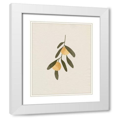 Sweet Clementines II White Modern Wood Framed Art Print with Double Matting by Caroline, Emma