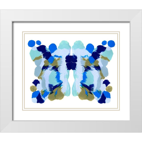 Rorschach Mariposa I White Modern Wood Framed Art Print with Double Matting by Caroline, Emma