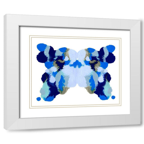 Rorschach Mariposa II White Modern Wood Framed Art Print with Double Matting by Caroline, Emma
