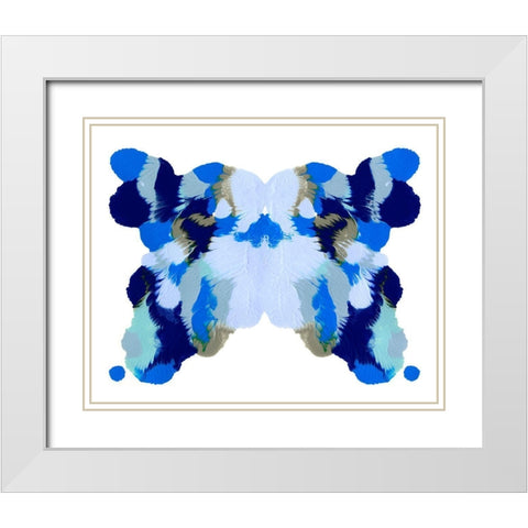 Rorschach Mariposa II White Modern Wood Framed Art Print with Double Matting by Caroline, Emma