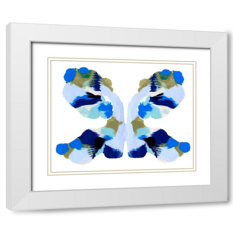 Rorschach Mariposa V White Modern Wood Framed Art Print with Double Matting by Caroline, Emma