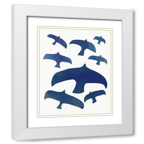 Matisse Seagulls I White Modern Wood Framed Art Print with Double Matting by Caroline, Emma