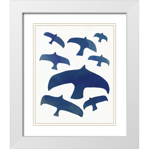 Matisse Seagulls I White Modern Wood Framed Art Print with Double Matting by Caroline, Emma