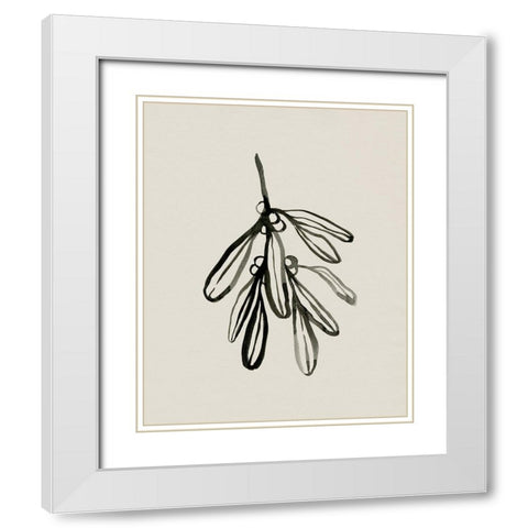 Mistletoe Sketch I White Modern Wood Framed Art Print with Double Matting by Caroline, Emma