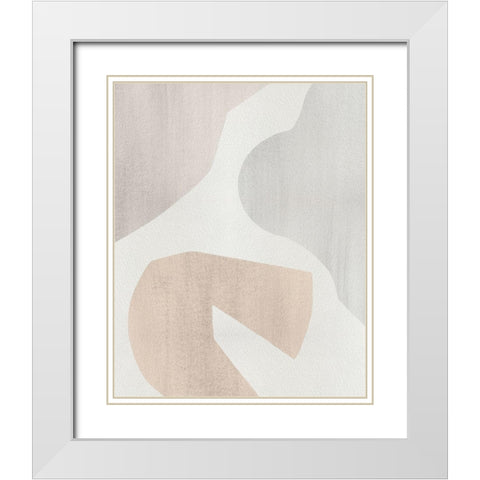 Shaping Soft I White Modern Wood Framed Art Print with Double Matting by Popp, Grace