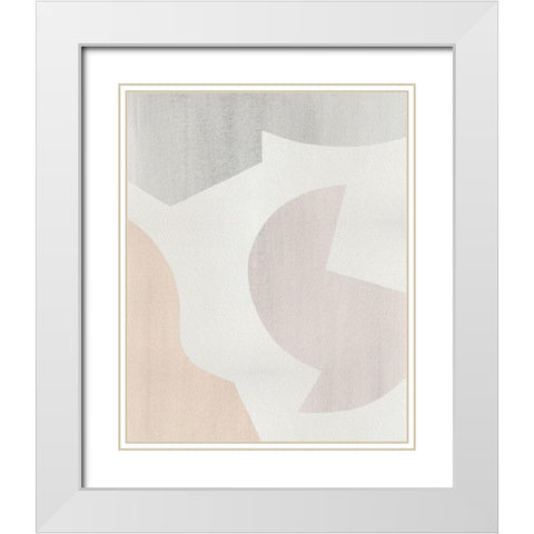 Shaping Soft II White Modern Wood Framed Art Print with Double Matting by Popp, Grace