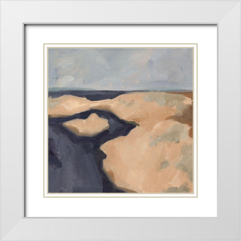 Blue California Coast I White Modern Wood Framed Art Print with Double Matting by Green, Jacob