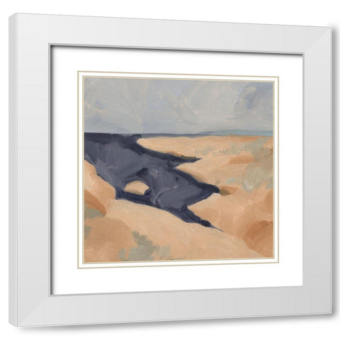 Blue California Coast III White Modern Wood Framed Art Print with Double Matting by Green, Jacob