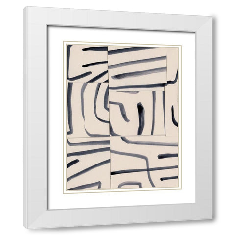 Spliced Lines II White Modern Wood Framed Art Print with Double Matting by Barnes, Victoria