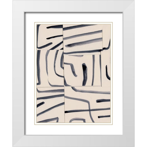 Spliced Lines II White Modern Wood Framed Art Print with Double Matting by Barnes, Victoria