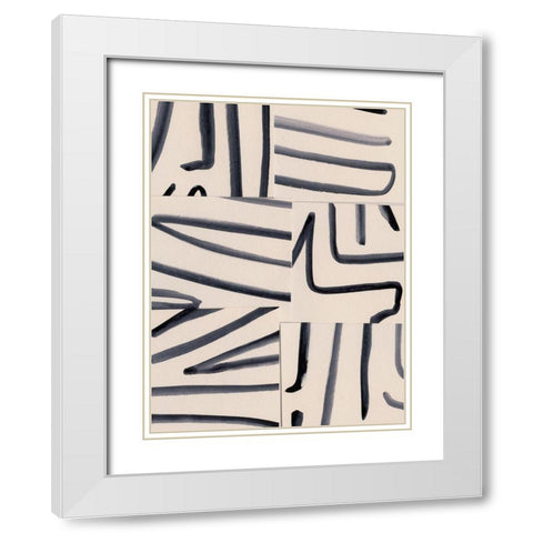 Spliced Lines III White Modern Wood Framed Art Print with Double Matting by Barnes, Victoria