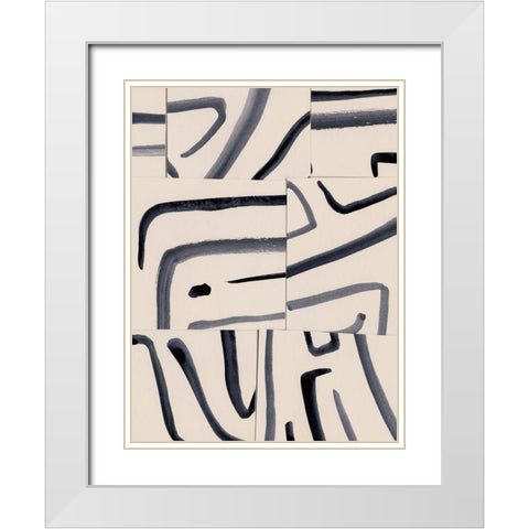 Spliced Lines IV White Modern Wood Framed Art Print with Double Matting by Barnes, Victoria