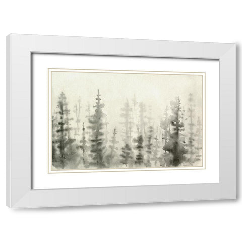 Ink Pine Woods III White Modern Wood Framed Art Print with Double Matting by Caroline, Emma