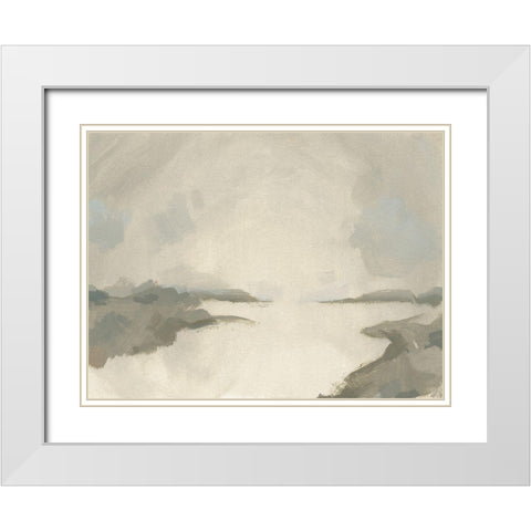 Smoke River III White Modern Wood Framed Art Print with Double Matting by Green, Jacob