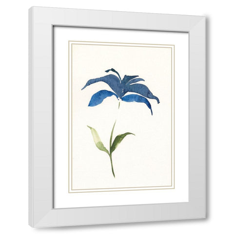 Floweret II White Modern Wood Framed Art Print with Double Matting by Moore, Regina
