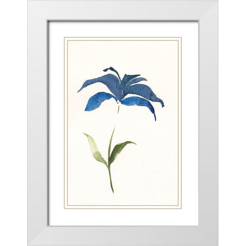 Floweret II White Modern Wood Framed Art Print with Double Matting by Moore, Regina