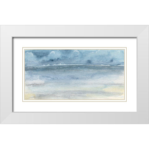 Ocean Skyline II White Modern Wood Framed Art Print with Double Matting by Moore, Regina